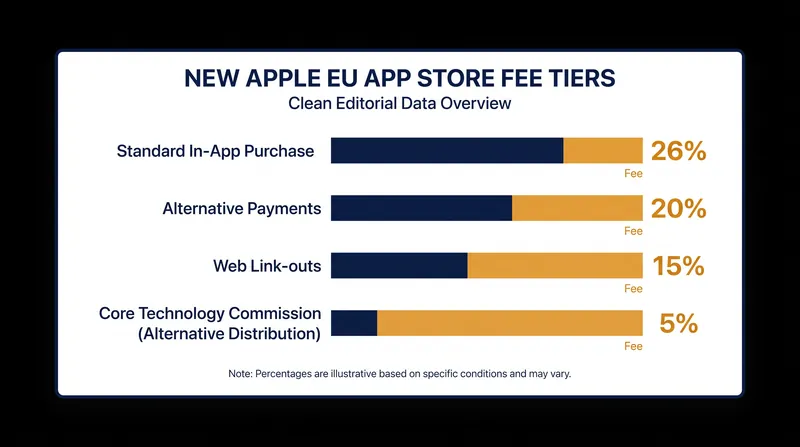 Apple's new unified commission structure for the European Union.