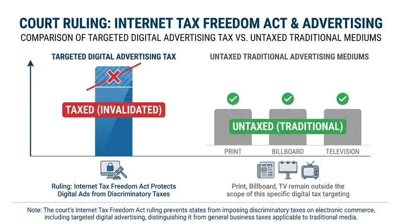 The court ruled that taxing digital ads while exempting traditional media violates federal law.