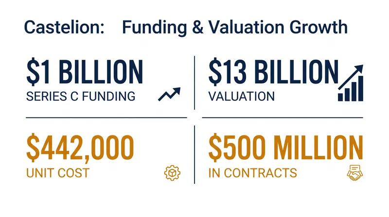Castelion's Series C funding round establishes a $13 billion valuation based on its low-cost manufacturing model.