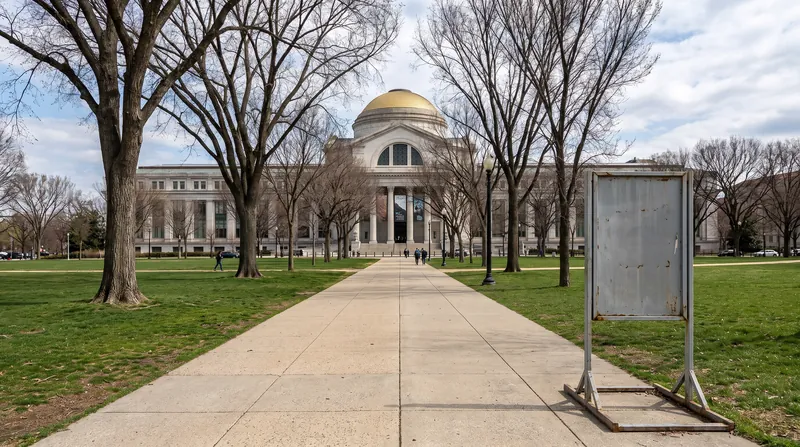 Executive Order 14416 directs the National Park Service to install warning signs on the federal sidewalks surrounding the museum.