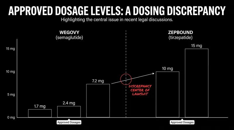 The lawsuit centers on whether it is fair to compare the highest doses of one drug against lower doses of another.