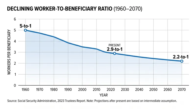 The demographic shift driving the structural deficit.