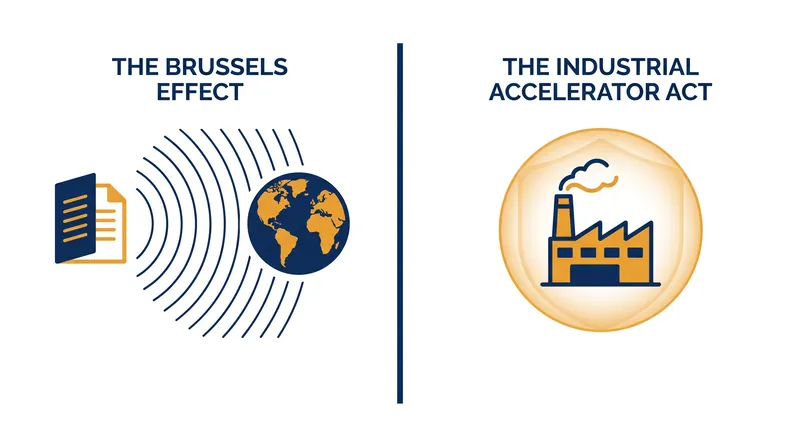 The strategic pivot from exporting regulations to protecting domestic production.
