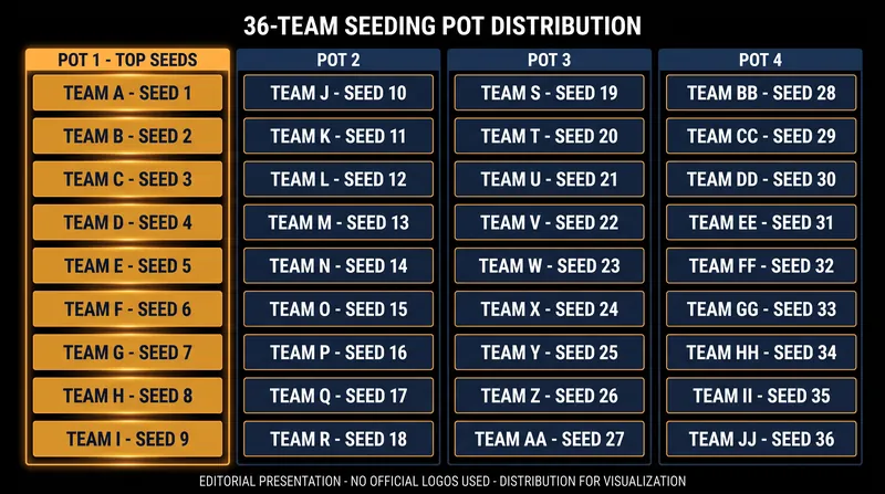 Teams are divided into four pots, but every club must play two opponents from each pot.