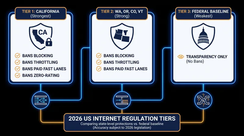 The three tiers of digital protection currently operating across the United States.