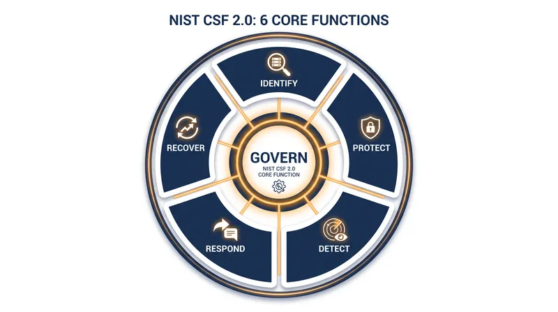 NIST CSF 2.0 places the new 'Govern' function at the center of its cybersecurity risk taxonomy.