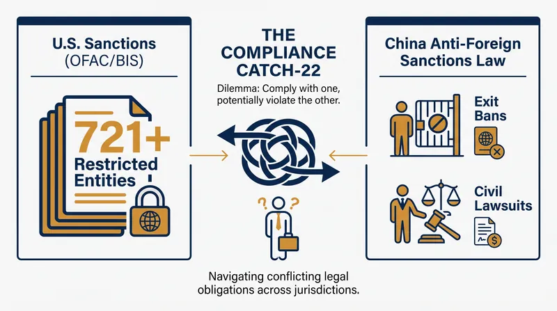 The overlapping legal regimes that have essentially criminalized standard global compliance.