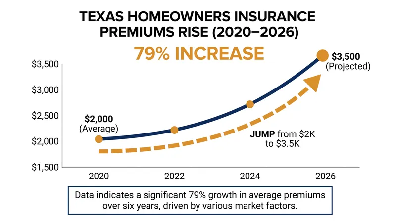 Texas homeowners insurance premiums have surged 79 percent since 2020.