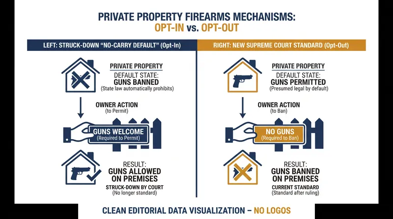How the regulatory framework for carrying firearms in public-facing businesses has flipped.