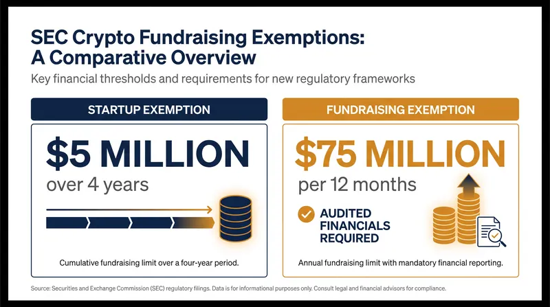 Regulation Crypto Assets introduces two tiered exemptions to help startups raise capital without a full IPO.