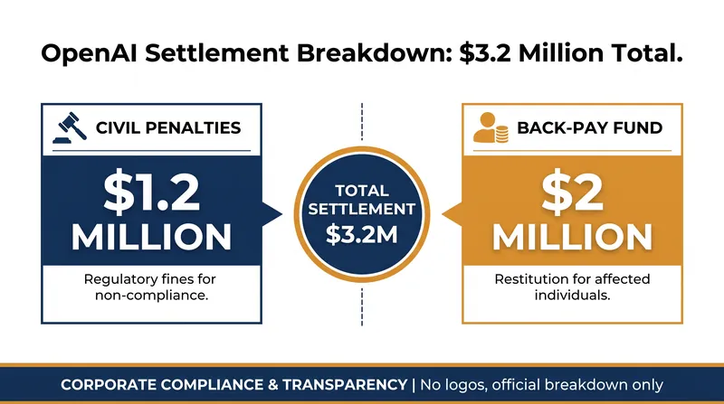 The settlement includes civil penalties and a dedicated fund to compensate affected U.S. workers.