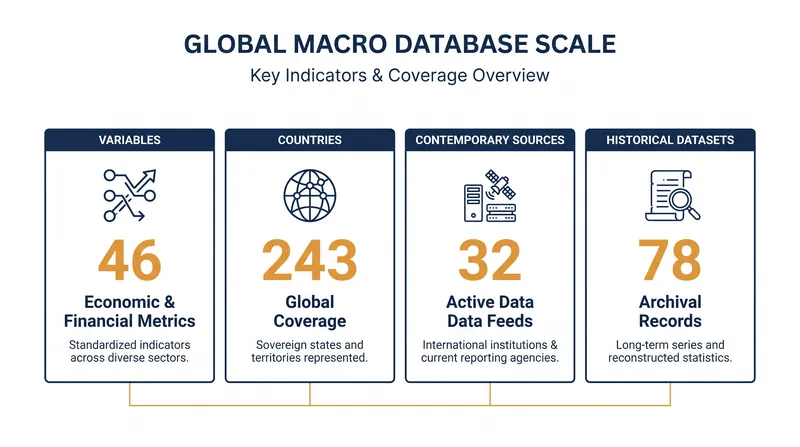 The Global Macro Database harmonizes centuries of economic records across 243 countries.