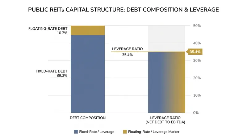 A reliance on long-term, fixed-rate debt has insulated public REITs from the Federal Reserve's interest rate hikes.