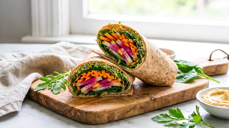 Julienned root vegetables provide the exact same crunch as sprouts without the associated food safety risks.