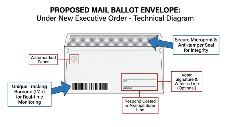 The order mandates new secure envelopes with unique tracking barcodes, a requirement states say is impossible to meet in weeks.