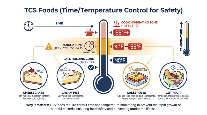 TCS foods require strict temperature management to prevent bacterial growth.