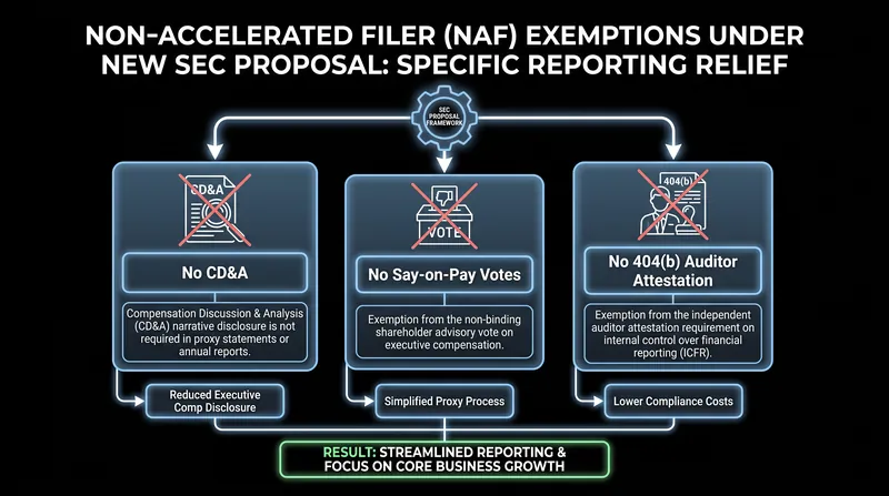 Under the proposal, companies reclassified as Non-Accelerated Filers would be exempt from several rigorous reporting mandates.