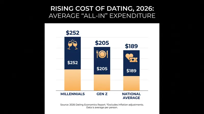 The 'all-in' cost of a date—including grooming, transportation, and dining—has surged, hitting Millennials the hardest.