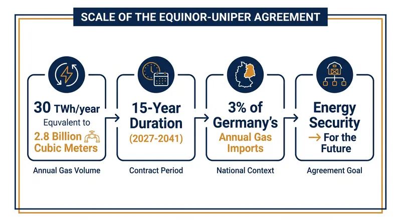 The 15-year agreement secures a substantial baseline of natural gas for the German market.