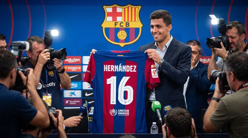 Blockbuster signing Rodri is officially registered and cleared to play for Barcelona.