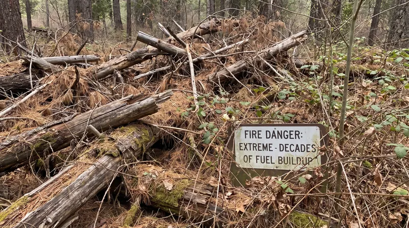 Decades of fire exclusion have left many Western forests choked with dead timber and dense underbrush.