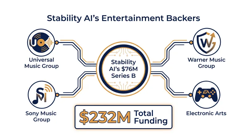 The Series B round marks the first time the 'Big Three' music labels have collectively backed a single AI developer.