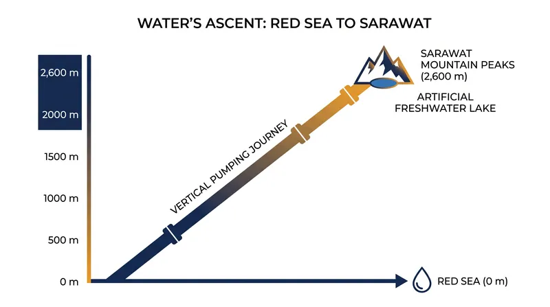 Pumping desalinated water from the coast to a 2,600-meter elevation requires an extraordinary expenditure of energy.