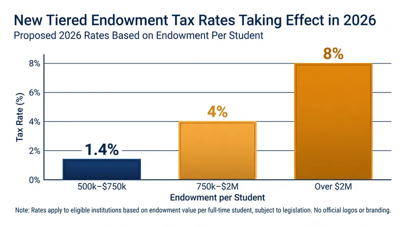 The 2025 legislation introduces steep tax cliffs for the wealthiest institutions.