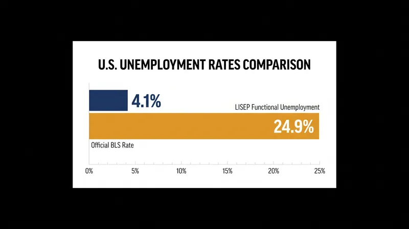 The True Rate of Unemployment includes involuntary part-time workers and those earning below a $26,000 annual living wage.