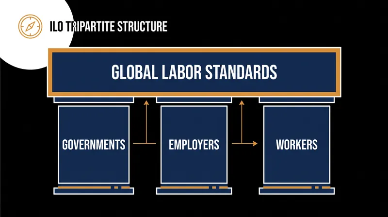 The ILO's unique tripartite structure, which faced a constitutional crisis over the right to strike.