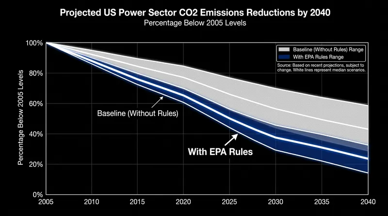 Multi-model projections indicate the rules serve as a backstop, guaranteeing steeper emissions cuts even if baseline economic trends falter.