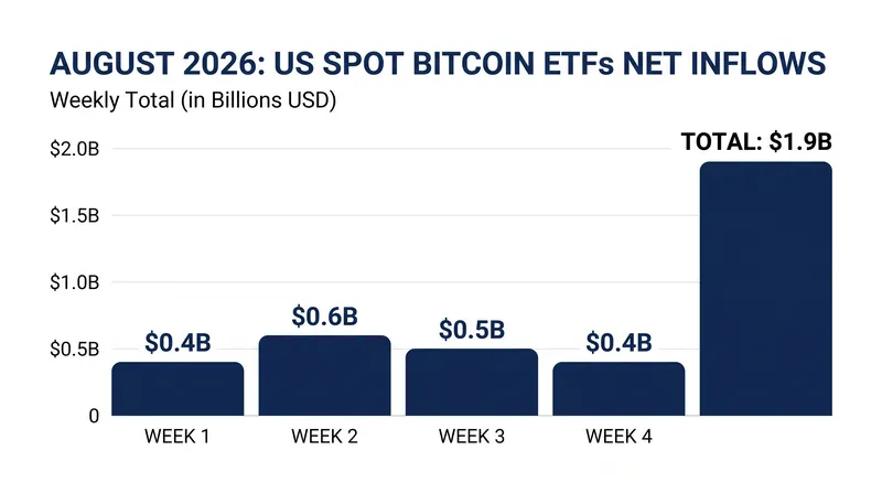 US spot Bitcoin ETFs recorded their strongest weekly inflows in nearly ten months.