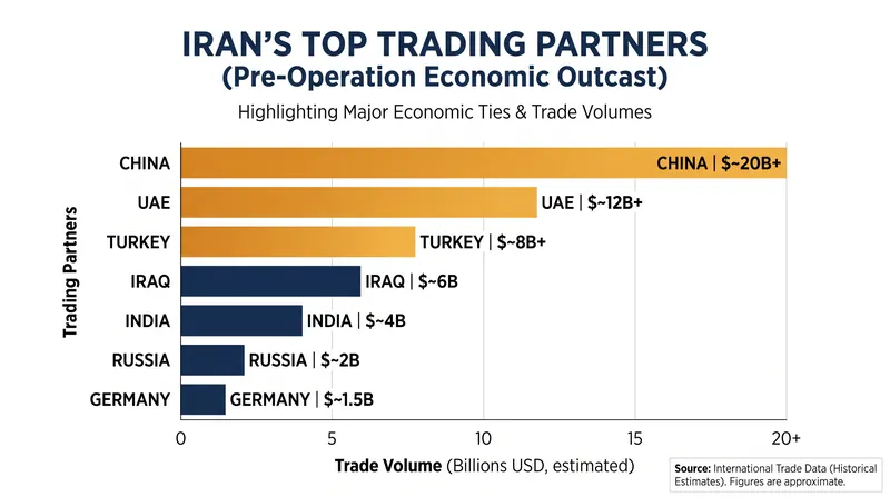 China, the UAE, and Turkey have historically been Iran's largest trading partners.