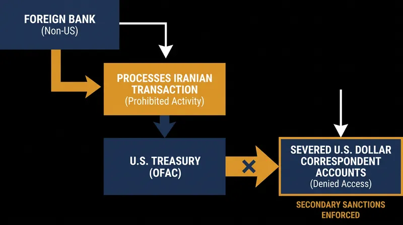 How secondary sanctions weaponize the U.S. dollar to enforce foreign policy.
