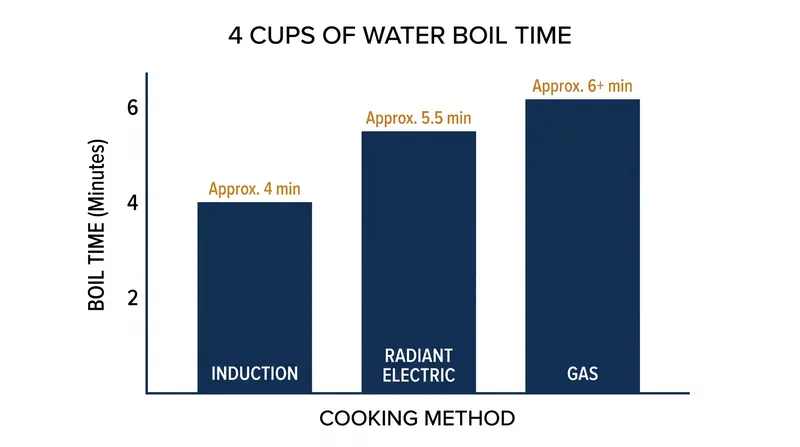 By heating the pan directly, induction cooktops significantly reduce the time required to bring water to a boil.