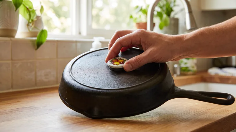 If a magnet sticks firmly to the bottom of a pan, it contains the ferromagnetic material required for induction cooking.