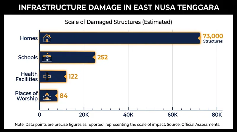 The shallow rupture caused extensive damage to civic and residential infrastructure across the province.