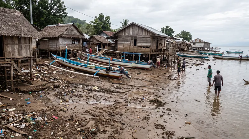 While a major tsunami was avoided, localized waves pushed fishing vessels ashore and inundated coastal villages.