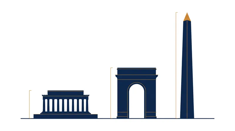 At 250 feet, the proposed arch would be more than twice as tall as the Lincoln Memorial.