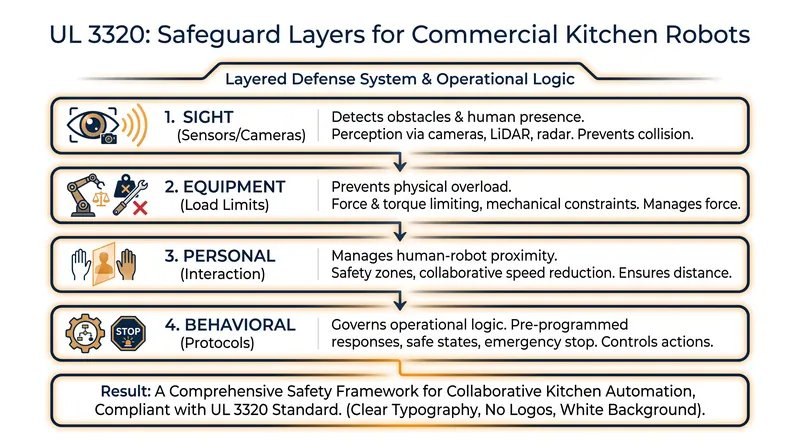 The UL 3320 framework relies on a layered defense system to prevent mechanical and interactive hazards.