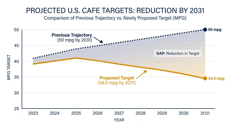 Proposed NHTSA recalibrations significantly lower fleet-wide fuel economy targets.
