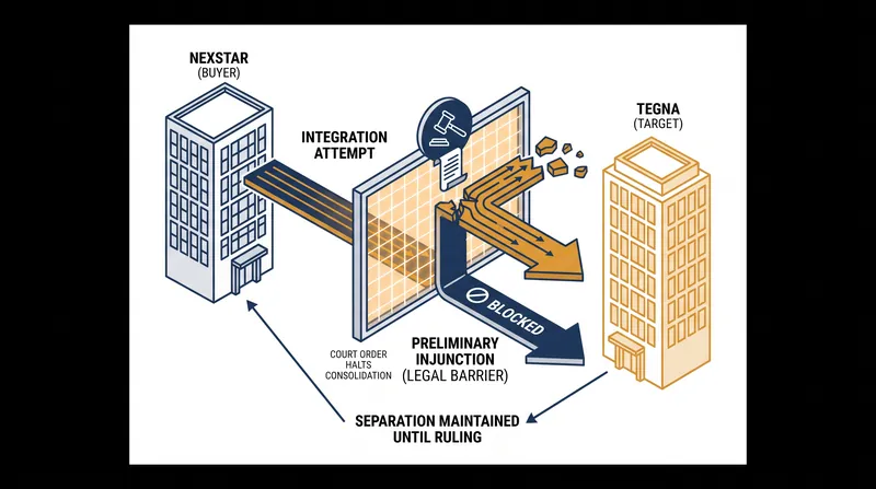 The injunction forces Nexstar to maintain TEGNA as an independently managed, economically viable competitor.