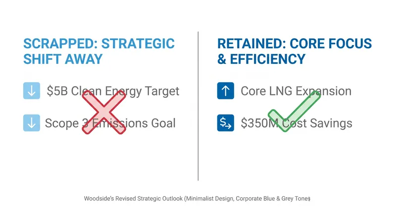 The company's strategic pivot prioritizes near-term cost savings and fossil fuel expansion over long-term decarbonization.