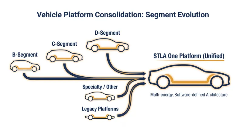 Stellantis's STLA One platform aims to consolidate five existing architectures into a single scalable foundation.