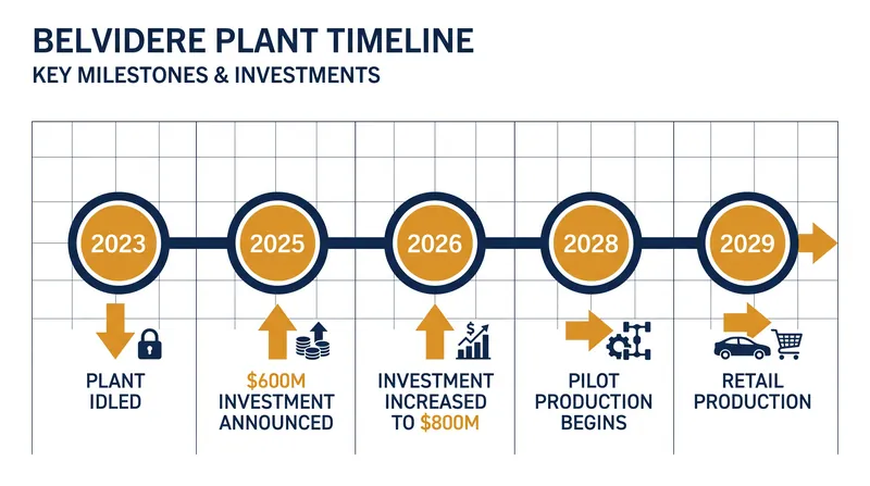 The timeline for the Belvidere Assembly Plant's revival and the launch of the next-generation Jeep Cherokee.