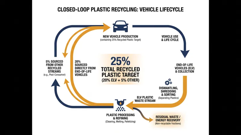 The regulation mandates strict closed-loop sourcing requirements for automotive plastics.