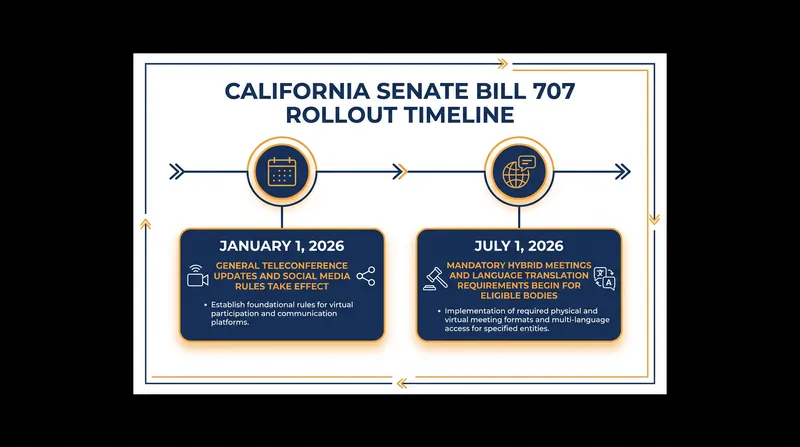SB 707 introduces a phased compliance timeline for local agencies throughout 2026.