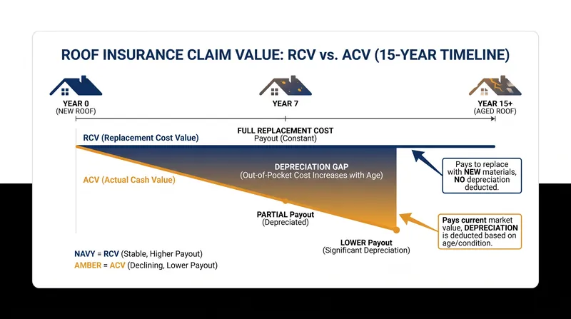 How Actual Cash Value (ACV) policies shift the financial burden of an aging roof onto the homeowner.