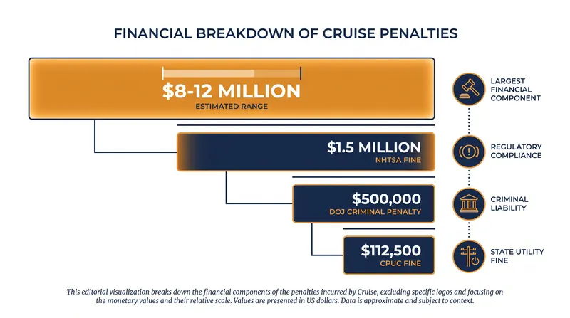 The direct financial penalties levied against Cruise following the October 2023 incident.