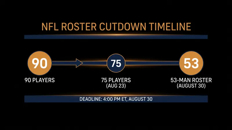 All 32 NFL franchises must finalize their 53-man rosters by Sunday evening.